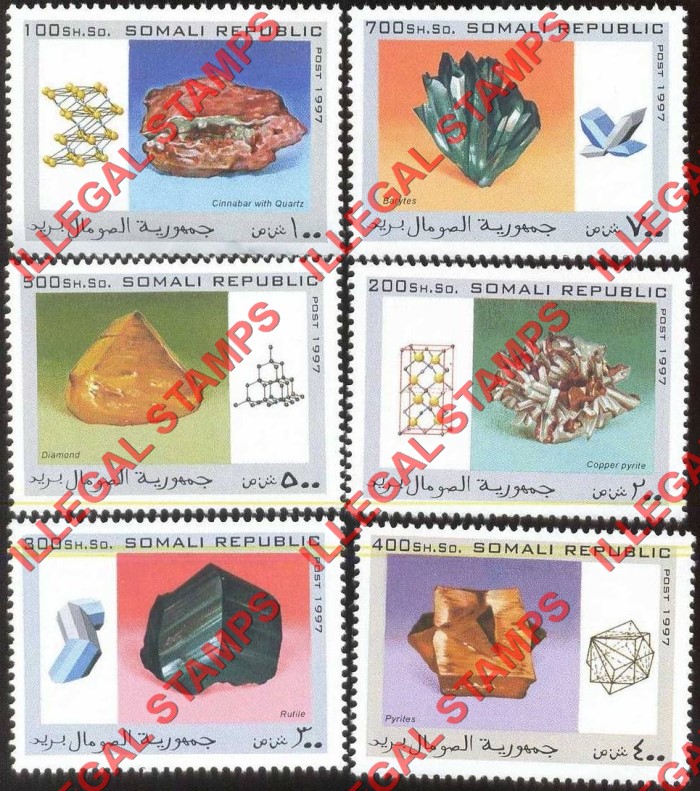Somalia 1997 Minerals Illegal Stamp Set of 6