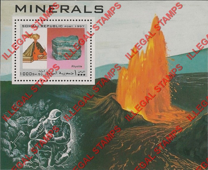 Somalia 1997 Minerals Illegal Stamp Souvenir Sheet of 1