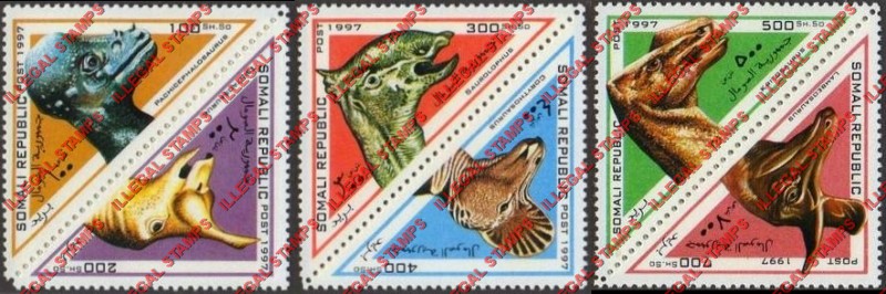 Somalia 1997 Prehistoric Animals Dinosaurs Illegal Stamp Set of 6