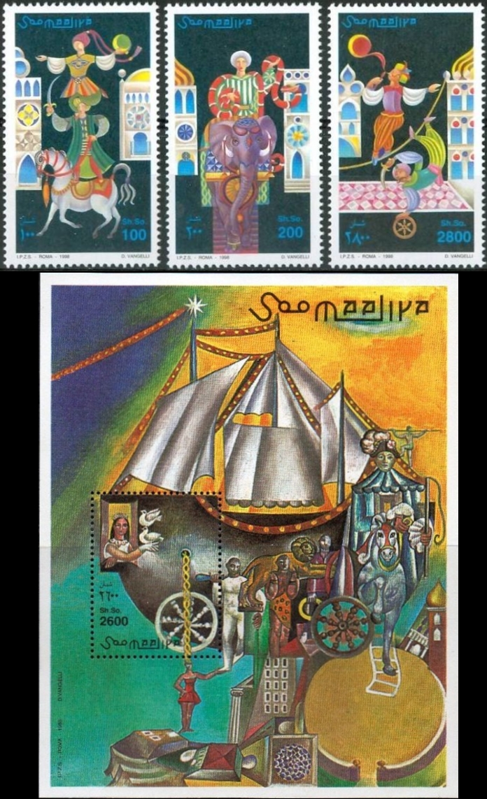 Somalia 1998 Circus Michel 701-703 BL 51