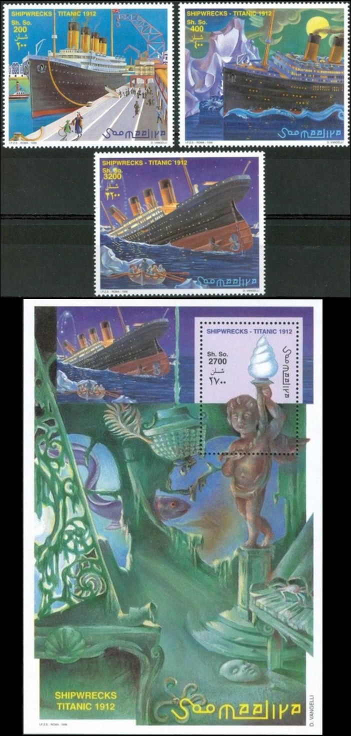 Somalia 1998 Shipwrecks Titanic Michel 722-724 BL 55