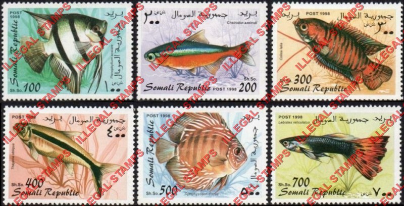 Somalia 1998 Fish Illegal Stamp Set of 6