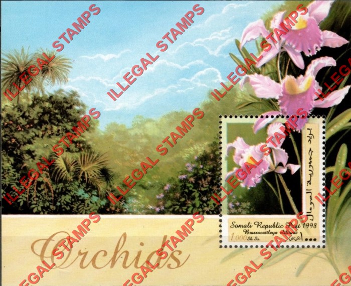 Somalia 1998 Orchids Illegal Stamp Souvenir Sheet of 1