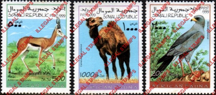 Somalia 1999 African Fauna Animals Illegal Stamp Set of 3
