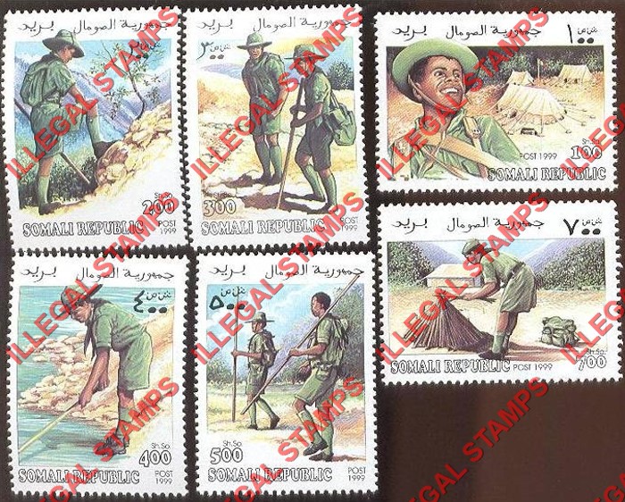 Somalia 1999 Scouts Illegal Stamp Set of 6