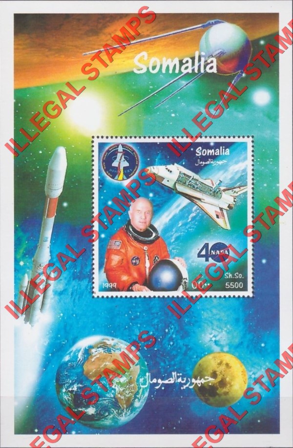 Somalia 1999 Space Illegal Stamp Souvenir Sheet of 1