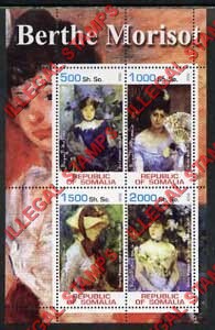 Somalia 2002 Paintings by Berthe Morisot Illegal Stamp Souvenir Sheet of 4