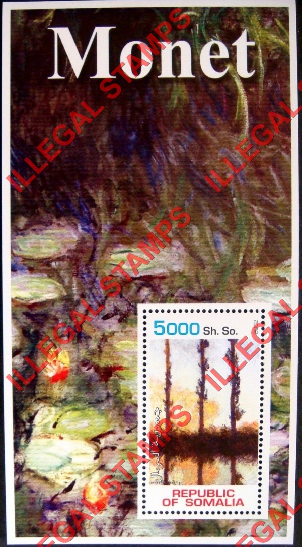 Somalia 2002 Paintings by Monet Illegal Stamp Souvenir Sheet of 1