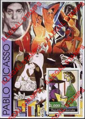 Somalia 2002 Paintings by Pablo Picasso Illegal Stamp Souvenir Sheet of 1