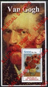 Somalia 2002 Paintings by Van Gogh Illegal Stamp Souvenir Sheet of 1
