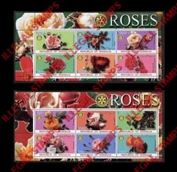 Somalia 2002 Roses Illegal Stamp Souvenir Sheets of 6