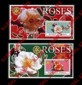 Somalia 2002 Roses Illegal Stamp Souvenir Sheets of 1