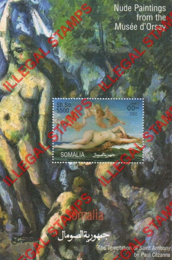 Somalia 2002 Paintings by Paul Cezanne Illegal Stamp Souvenir Sheet of 1