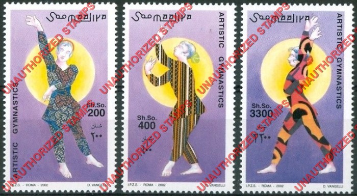 Somalia 2002 Unauthorized IPZS Artistic Gymnastics Stamps Michel 959-961