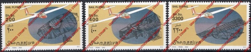 Somalia 2002 Unauthorized IPZS Sail Flying Stamps Michel 995-997