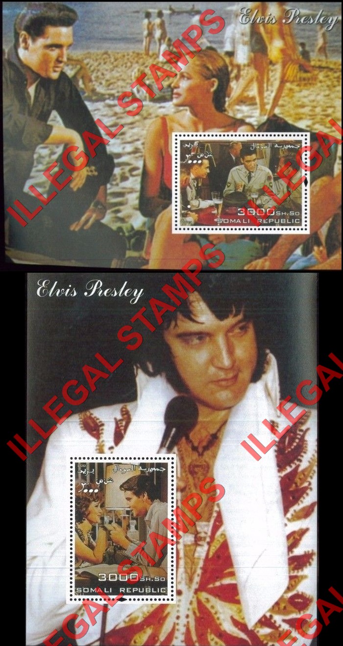 Somalia 2003 Elvis Presley Illegal Stamp Souvenir Sheets of 1