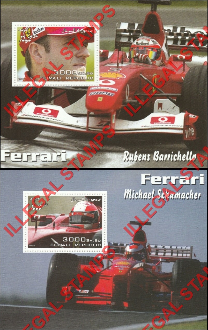 Somalia 2003 Ferrari Michael Schumacher Illegal Stamps (Part 1)