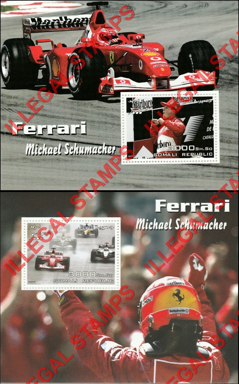 Somalia 2003 Ferrari Michael Schumacher Illegal Stamps (Part 2)