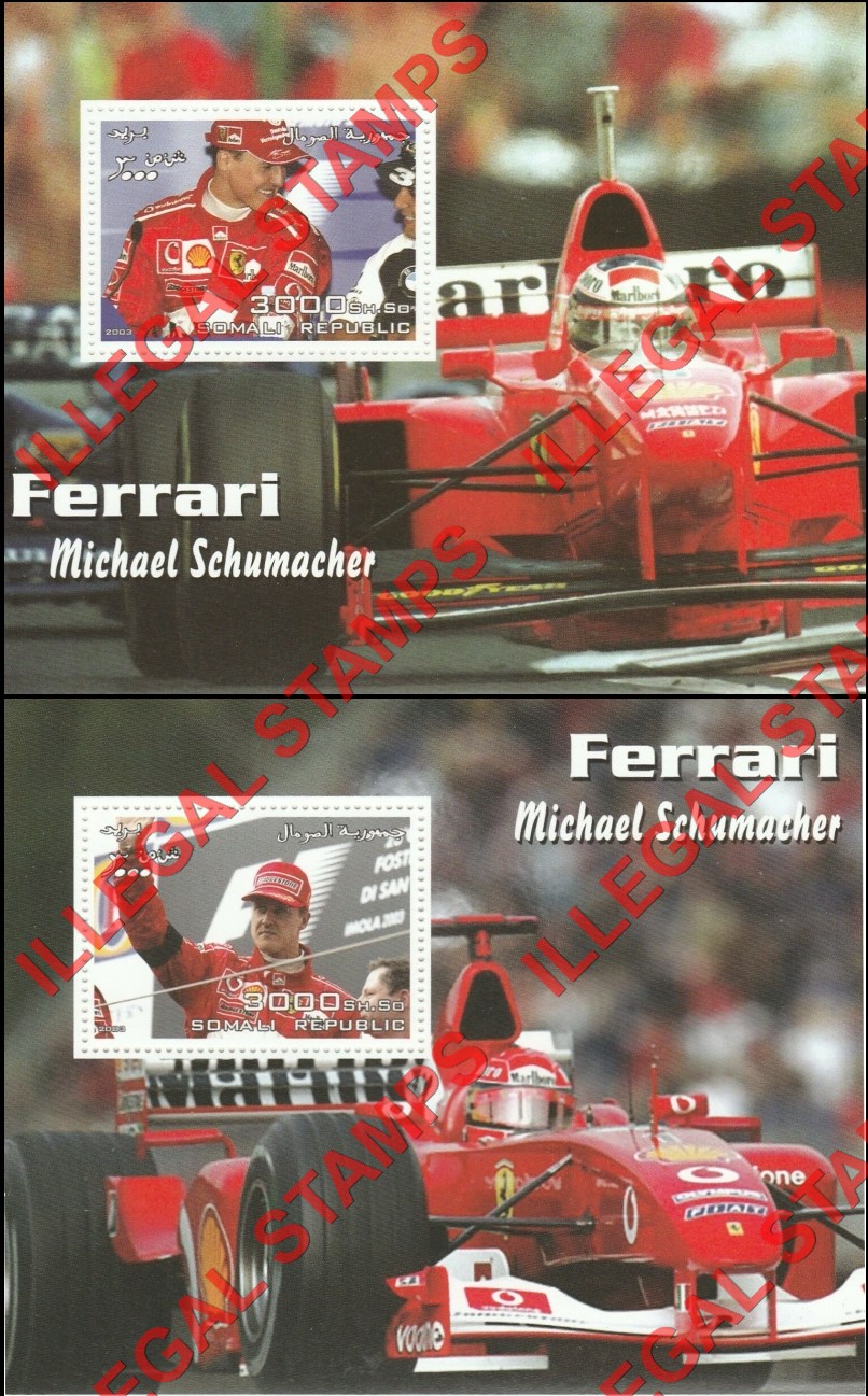 Somalia 2003 Ferrari Michael Schumacher Illegal Stamps (Part 4)
