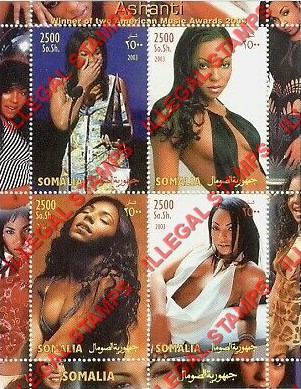 Somalia 2003 Ashanti Illegal Stamp Souvenir Sheet of 4