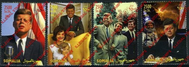 Somalia 2003 Kennedy Family Illegal Stamps