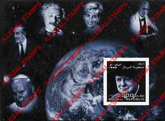 Somalia 2004 Famous People Winston Churchill Illegal Stamp Souvenir Sheet of 1