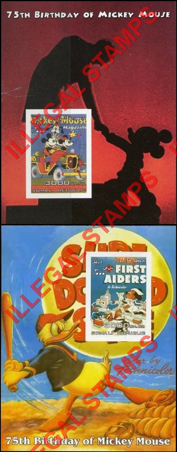 Somalia 2004 75th Birthday of Mickey Mouse Illegal Stamp Souvenir Sheets of 1 (Part 4)