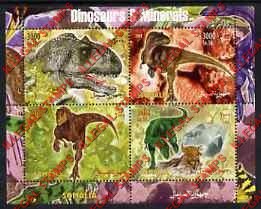 Somalia 2004 Dinosaurs and Minerals Illegal Stamp Souvenir Sheet of 4