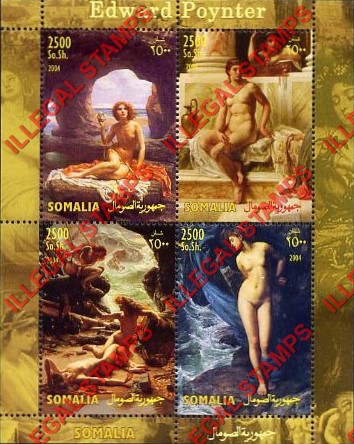 Somalia 2004 Paintings by Edward Poynter Illegal Stamp Souvenir Sheet of 4
