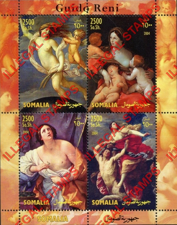Somalia 2004 Paintings by Guido Reni Illegal Stamp Souvenir Sheet of 4