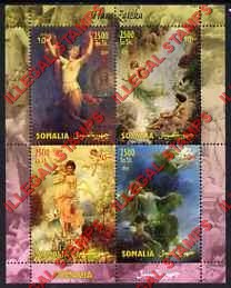 Somalia 2004 Paintings by Hans Zatzka Illegal Stamp Souvenir Sheet of 4