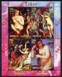 Somalia 2004 Paintings by Titian Illegal Stamp Souvenir Sheet of 4