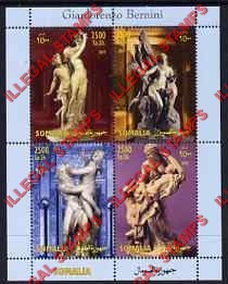 Somalia 2004 Sculptures by Gianlorenzo Bernini Illegal Stamp Souvenir Sheet of 4