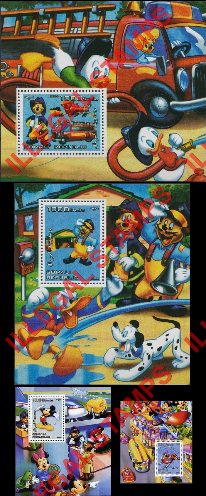 Somalia 2006 Disney Cartoons Illegal Stamp Souvenir Sheets of 1
