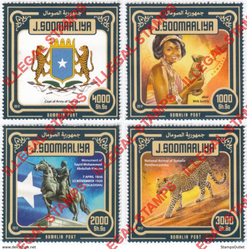 Somalia 2017 National Symbols of Somalia Illegal Stamp Set