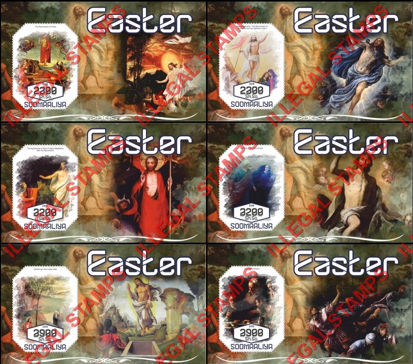 Somalia 2018 Paintings Easter Illegal Stamp Souvenir Sheets of 1