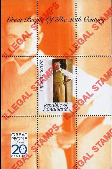 Somaliland 1999 Great People Walt Disney Illegal Stamp Souvenir Sheet of 1