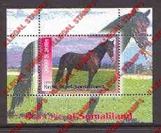 Somaliland 1999 Horses Illegal Stamp Souvenir Sheet of 1