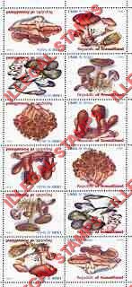 Somaliland 1999 Mushrooms Illegal Stamp Block of 12 Tete-beche