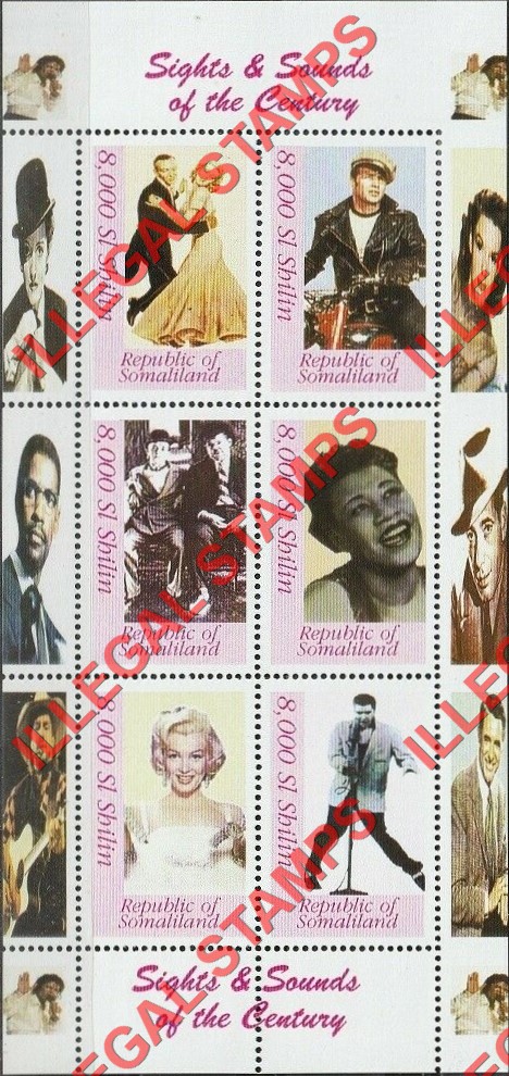 Somaliland 1999 Sights and Sounds of the Century Illegal Stamp Souvenir Sheet of 6