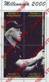 Somaliland 2000 Millenium Bill Clinton Illegal Stamp Souvenir Sheet of 4