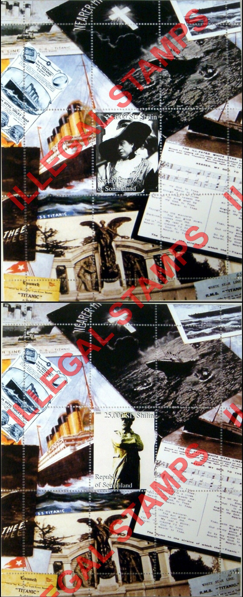 Somaliland 2000 Titanic Illegal Stamp Souvenir Sheets of 1