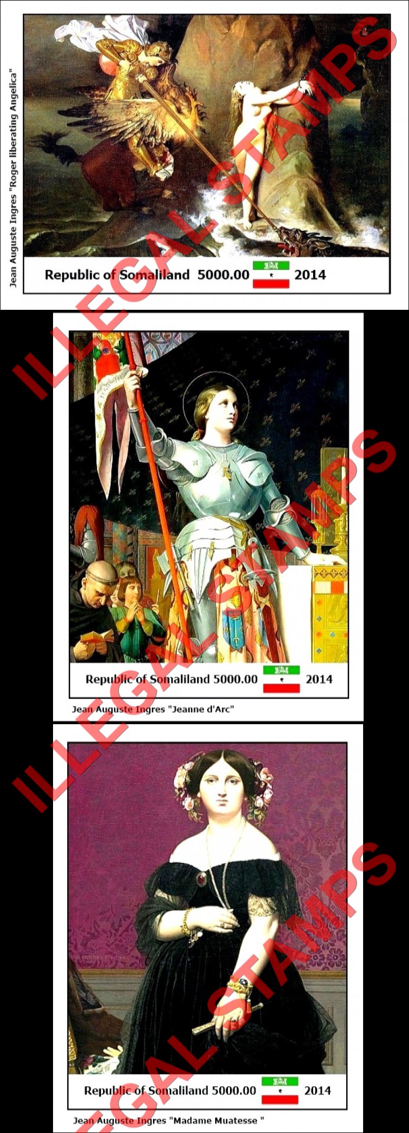 Somaliland 2014 Paintings by Jean Auguste Ingres Illegal Stamp Souvenir Sheets of 1 (Part 2)
