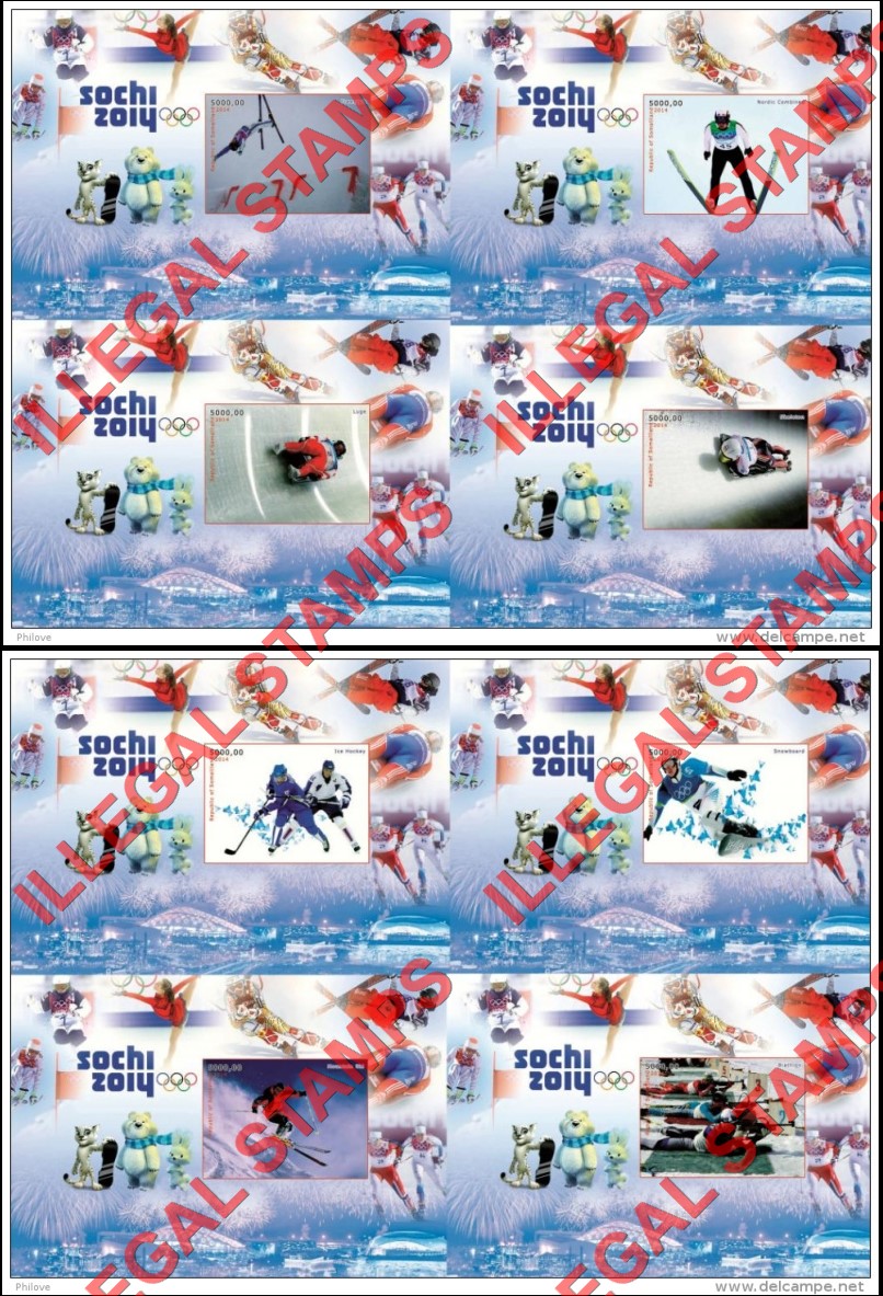 Somaliland 2014 Winter Olympics in Sochi Illegal Stamp Souvenir Sheets of 1 (Part 1)