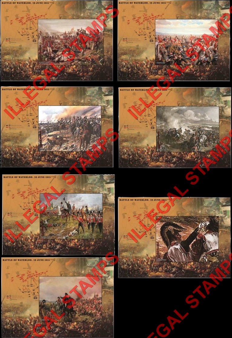 Somaliland 2015 Battle of Waterloo Illegal Stamp Souvenir Sheets of 1 (Part 1)
