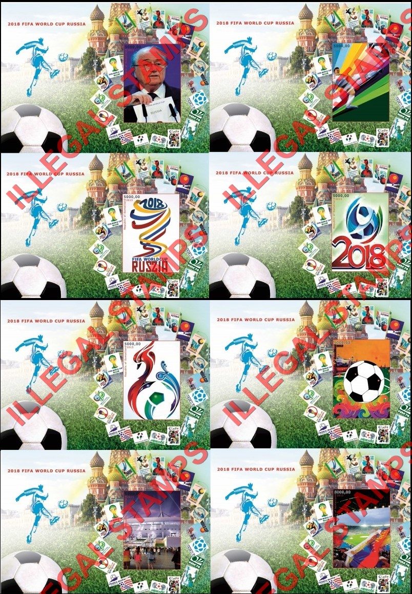 Somaliland 2015 World Cup Soccer Football in Russia 2018 Illegal Stamp Souvenir Sheets of 1 (Part 1)