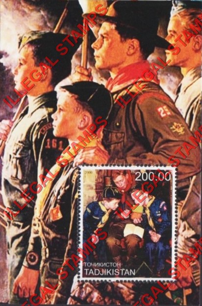 Tajikistan 2000 Scouts Scouting Illegal Stamp Souvenir Sheet of 1
