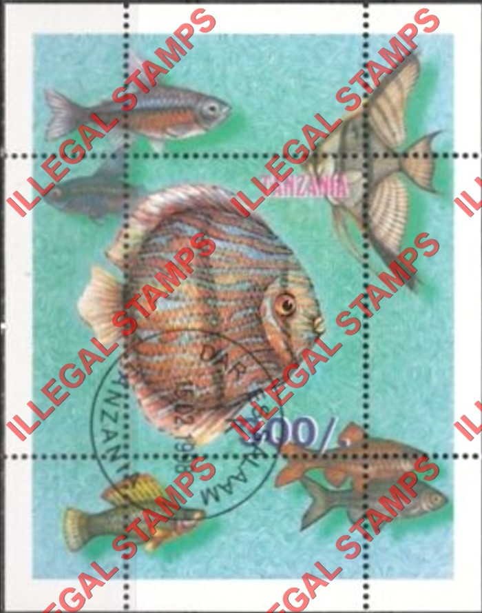Tanzania 1998 Fish Illegal Stamp Souvenir Sheet of 1
