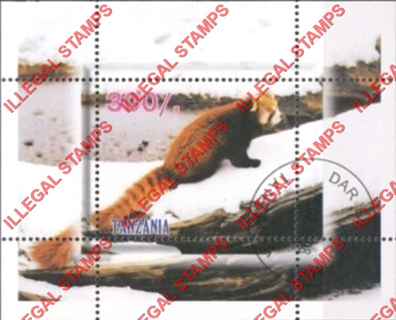 Tanzania 1998 Pandas Illegal Stamp Souvenir Sheet of 1