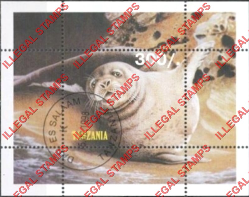 Tanzania 1998 Seals Illegal Stamp Souvenir Sheet of 1
